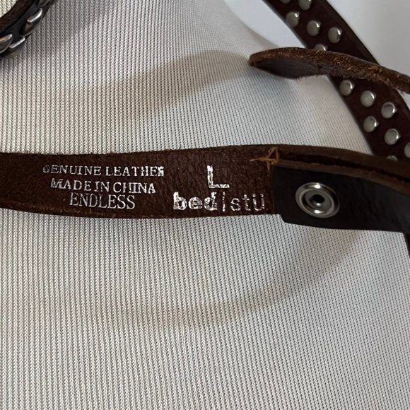 BED/STU Leather Diamond Studded Skinny Belt - Large - Picture 5 of 6